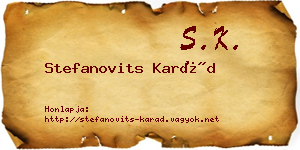 Stefanovits Karád névjegykártya